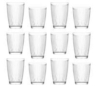 LAV Hestia Glassware Set - Clear - 12 Piece Tall Dishwasher Safe Glass Water Gin Juice Cocktail Drinking Highball Tumblers Glassware Set