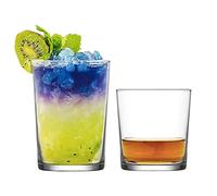 LAV 12pc Clear Bodega Glassware Set - Mixed Glass Highball Cocktail Gin Glasses and Water Whiskey Drinking Tumblers