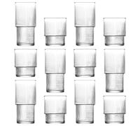 LAV 12pc Helen Stacking Highball Glasses & Whisky Tumblers Set in Clear LAV Clear