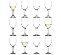 LAV 12x 205ml Empire White Wine Glasses - Small Dishwasher Safe Glass Wedding Christmas Birthday Party Drinking Glassware Goblet Gift Set