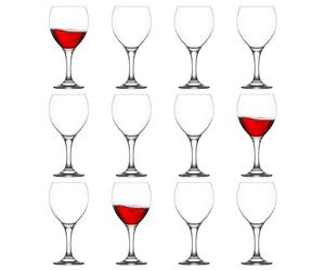 LAV 12x 365ml Misket Red Wine Glasses - Large Dishwasher Safe Glass Wedding Christmas Birthday Party Drinking Glassware Goblet Gift Set