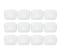 LAV 12x Clear 12.5cm Cozy Glass Espresso Saucers - for Coffee Latte Tea Hot Chocolate Macchiato Drinking Mugs Glasses Set with Handle