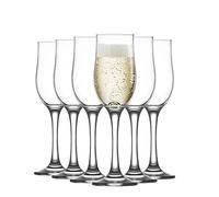 LAV 12x Clear 195ml Nevakar Glass Champagne Flutes - Reusable Prosecco Wine Wedding Party Drinking Glasses Gift Set