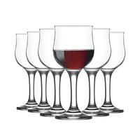 LAV 12x Clear 200ml Nevakar White Wine Glasses - Small Glass Red Rose Long Stem Cocktail Party Drinking Goblet Gift Set