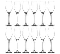 LAV 12x Clear 230ml Ella Glass Champagne Flutes - Reusable Wedding Anniversary Birthday Hen Party Prosecco Wine Cocktail Drinking Glasses Set