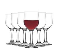 LAV 12x Clear 240ml Nevakar White Wine Glasses - Small Glass Red Rose Long Stem Cocktail Party Drinking Goblet Gift Set