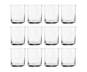 LAV 12x Clear 280ml Liberty Whisky Glasses - Glass Water Wine Whiskey Gin Juice Cocktail Drinking Glassware Cup Set