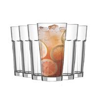 LAV 12x Clear 360ml Aras Highball Glasses - Tall Hi Ball Glass Water Gin Juice Cocktail Drinking Glassware Tumblers Set