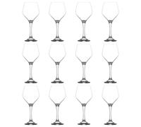 LAV 12x Clear 440ml Ella Red Wine Glasses - Large Dishwasher Safe Glass Wedding Christmas Birthday Party Drinking Glassware Goblet Gift Set