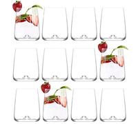 LAV 12x Clear 475ml Terra Tumbler Glasses - Stemless Kitchen Water Whiskey Wine Gin Juice Cocktail Drinking Glass Set