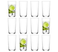 LAV 12x Clear 490ml Assos Highball Glasses - Tall Dishwasher Safe Glass Water Gin Juice Cocktail Drinking Hi Ball Tumblers Glassware Set