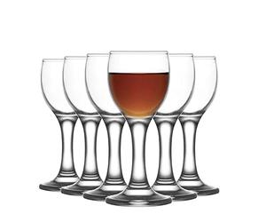 LAV 12x Clear 55ml Misket Sherry Glasses - Small Port Brandy Vodka Liqueur Dessert Wine Drinking Shot Glass Set with Stem