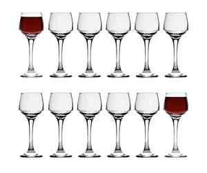 LAV 12x Clear 80ml Lal Sherry Glasses - Small Port Brandy Vodka Liqueur Dessert Wine Drinking Shot Glass Set with Stem