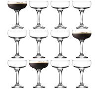 LAV 12x Misket Espresso Martini Glasses - 235ml Espresso Coupe Glass Set in Clear LAV Clear