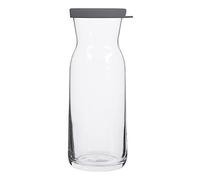 LAV 1x Grey Lid 700ml Fonte Glass Carafe - Water Wine Juice Fridge Storage Pitcher Jug Set | Bedside Laundry Dispenser Bottle Jar