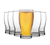LAV 24x Clear 580ml Belek Classic Beer Glasses - Large Lager Ale Cider Pilsner Drinking Pint Glass Pub Cup Set