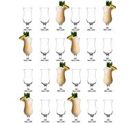 LAV 24x Fiesta Pina Colada Glasses - 390ml Party Drinking Glass Set in Clear LAV Clear