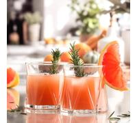 LAV 300ml Zoey Whisky Glasses - 6X Cut Glass Whiskey Rum Vodka Gin Scotch Ice Old Fashioned Cocktail Drinking Tumbler Gift Set