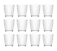 LAV 340ml Hestia Glass Tumblers - Clear - 12x Dishwasher Safe Kitchen Water Cocktail Juice Gin Wine Whisky Drinking Glassware Glasses Set