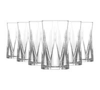 LAV 380ml Zoey Highball Glasses - 6X Tall Dishwasher Safe Glass Water Gin Juice Mixed Drink Cocktail Drinking Hi Ball Tumblers Glassware Set