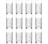 LAV 390ml Wave Highball Glasses - Clear - 12x Tall Dishwasher Safe Glass Water Gin Juice Mixed Drink Cocktail Drinking Hi Ball Tumblers Glassware Set