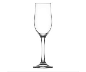 LAV 6x Clear 195ml Nevakar Glass Champagne Flutes - Reusable Prosecco Wine Wedding Party Drinking Glasses Gift Set