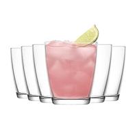 LAV 6x Clear 340ml Vega Tumbler Glasses - Stemless Kitchen Water Whiskey Wine Gin Juice Cocktail Drinking Glass Set