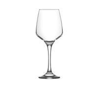 LAV Red Wine Glasses Lal - Clear 400ml, Large Long-Stem White Rose - 6x