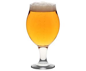 LAV 6X Clear 570ml Angelina Craft Beer Glasses - Large Tulip Shaped Lager Ale Cider Drinking Pint Glass Goblet Cup Set with Stem