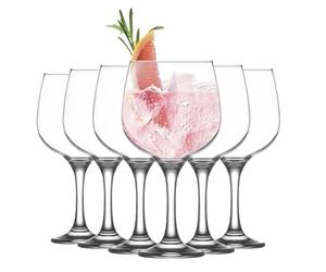 LAV 6x Clear 730ml Combinato Gin Balloon Glasses - Large Long Stem Bowl Shaped G&T Cocktail Drinking Copa Tonic Glass Gift Set