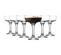 LAV 6x Misket Espresso Martini Glasses - 235ml Espresso Coupe Glass Set in Clear LAV Clear