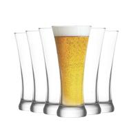 LAV 6x Sorgum Pilsner Beer Glasses Traditional Craft Ale Lager Barware 380ml