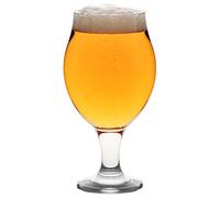 LAV Angelina Craft Beer Glasses - Clear - 570ml - Pack of 6 - Large Tulip Shaped Lager Ale Cider Drinking Pint Glass Goblet Cup Set with Stem