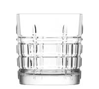LAV Brit Whiskey Glasses - Set of 6-325ml/11oz - Old Fashioned Tumbler Glass Whisky Glasses Patterned Whiskey Tumblers for Scotch, Bourbon, Rum, Cognac