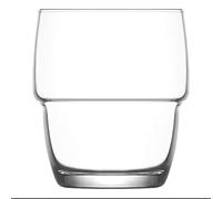 LAV Galata Stacking Whiskey Glasses Set - 285ml - Pack of 6 Modern Easy Store Glass Drinking Tumblers
