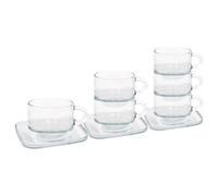 LAV Glassware Lav 12Pc Cozy Stacking Glass Coffee Cups & Saucer Set - 270Ml