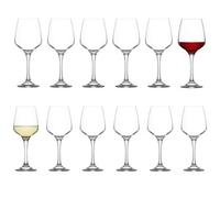 LAV Glassware Lav 12Pc Lal Wine Glasses Set - Contemporary Stemware Goblets For White, Red, Rose Wine Fine Rim