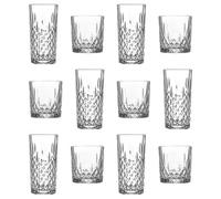 LAV Glassware Lav 12Pc Odin Glassware Set - Mixed Glass Highball Cocktail Gin Glasses And Water Whiskey Drinking Tumblers