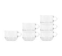 LAV Glassware Lav Cozy Stacking Glass Coffee Cups - 270Ml - Pack Of 6
