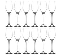 LAV 12x Clear 230ml Ella Glass Champagne Flutes - Reusable Wedding Anniversary Birthday Hen Party Prosecco Wine Cocktail Drinking Glasses Set