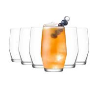 LAV 6x Clear 495ml Ella Highball Glasses - Tall Hi Ball Glass Water Gin Juice Cocktail Drinking Glassware Tumblers Set