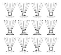 LAV 12x Clear 250ml Lily Glass Ice Cream Bowls - Small Mini Kitchen Fruit Salad Sundae Trifle Dessert Cocktail Pudding Serving Cup Dishes Set