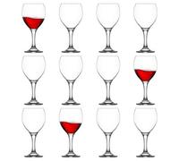 12x 365ml Misket Red Wine Glasses - Large Dishwasher Safe Glass Wedding Christmas Birthday Party Drinking Glassware Goblet Gift Set - by LAV