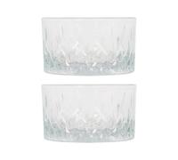 LAV 2x Clear 9.5cm Odin Glass Snack Bowls - Small Kitchen Party Dessert Food Fruit Sweet Nibbles Serving Dip Sauce Tapas Dishes Set