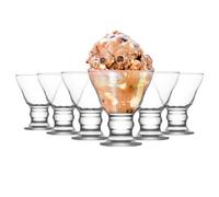 LAV Orion Glass Ice Cream Bowls - 255ml - Pack of 6 Small Mini Kitchen Fruit Salad Sundae Trifle Dessert Cocktail Pudding Serving Cup Dishes Set