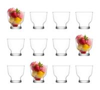 LAV 12x 240ml Petit Glass Ice Cream Bowls - Small Mini Kitchen Fruit Salad Sundae Trifle Dessert Cocktail Pudding Serving Cup Dishes Set