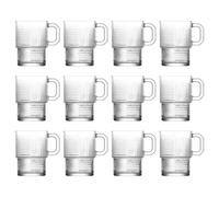 LAV Helen Stacking Glass Coffee Cups - 270ml - Pack of 12 in Clear LAV Clear