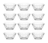 LAV Hestia Glass Snack Bowls - 10.5cm - Clear - 12x Small Kitchen Party Dessert Food Fruit Sweet Nibbles Serving Dip Sauce Tapas Dishes Set