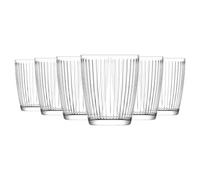 LAV 340ml Hestia Glass Tumblers - Clear - 6X Dishwasher Safe Kitchen Water Cocktail Juice Gin Wine Whisky Drinking Glassware Glasses Set