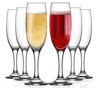 LAV Luxury Crystal Champagne Glasses Set of 6, 220ml 100% Lead Free Dishwasher Safe, Prosecco Glasses, Wedding Champagne Flutes Set of 6